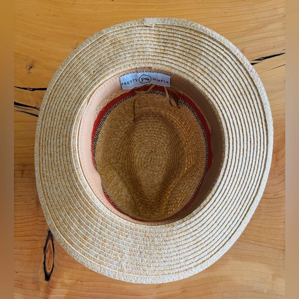 Pretty Simple Straw Hat with Pink and Black Bands